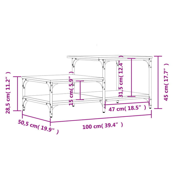 Couchtisch 100X50,5X45 Cm Holzwerkstoff