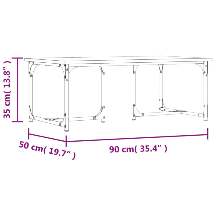 Couchtisch 90X50X35 Cm Holzwerkstoff