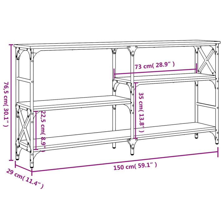 Konsolentisch 150X29X76,5 Cm Holzwerkstoff