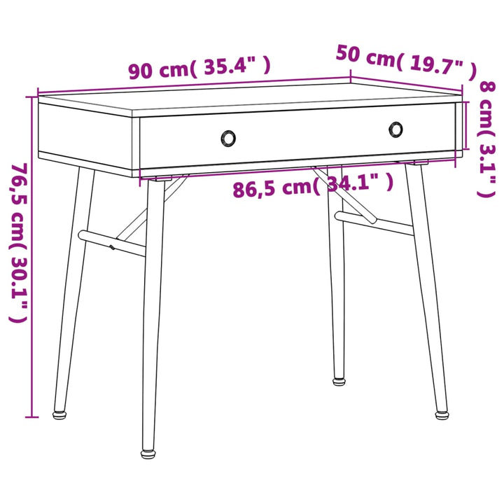 Computertisch Mit Schublade Antikgrün 90X50X76,5 Cm