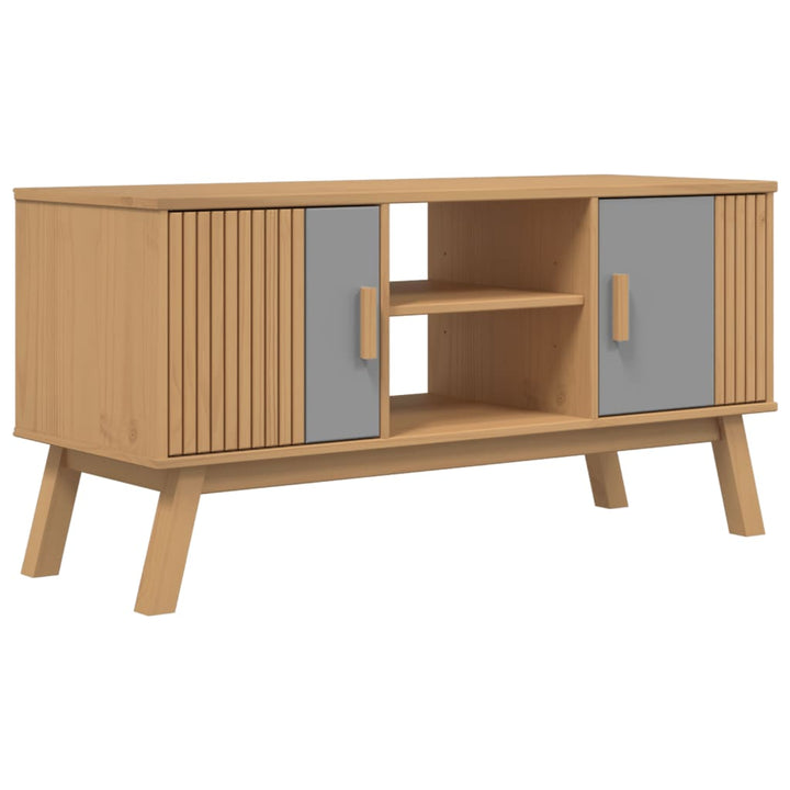 Tv-Schrank Olden 114X43X57 Cm Massivholz Kiefer