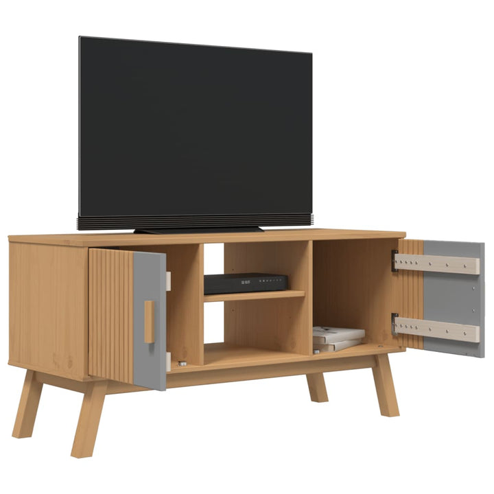 Tv-Schrank Olden 114X43X57 Cm Massivholz Kiefer