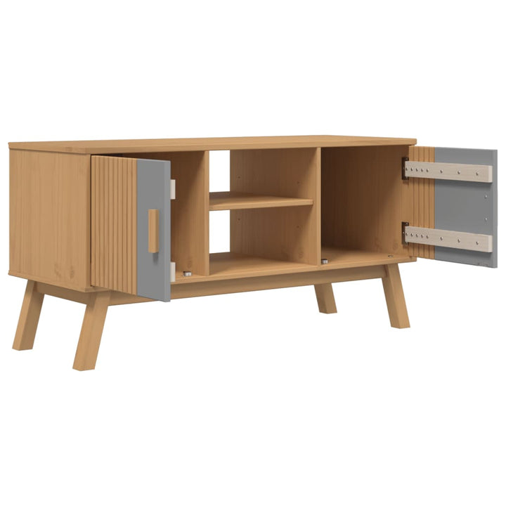 Tv-Schrank Olden 114X43X57 Cm Massivholz Kiefer