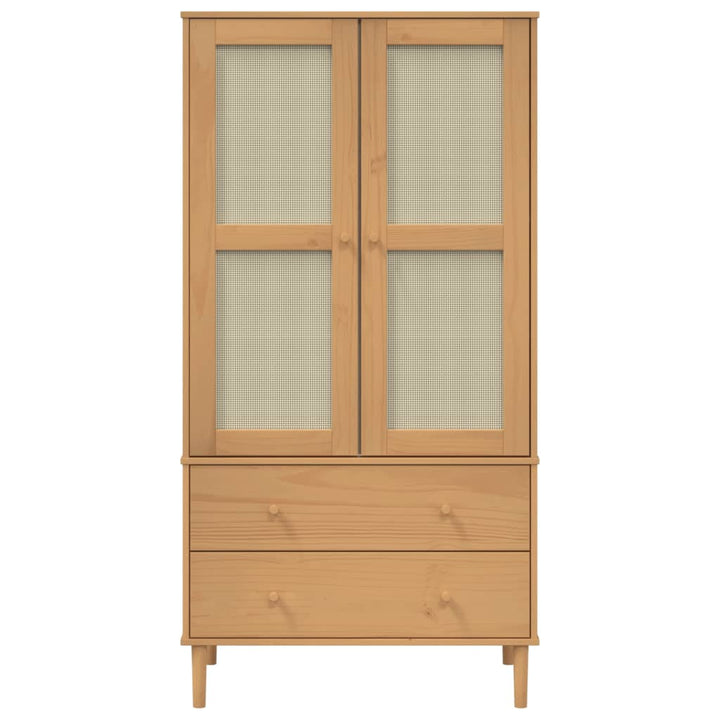 Kleiderschrank Senja Rattan-Optik 90X55X175Cm Kiefernholz