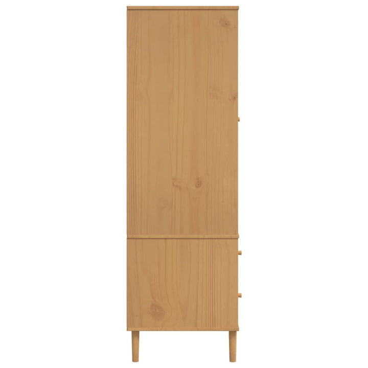 Kleiderschrank Senja Rattan-Optik 90X55X175Cm Kiefernholz