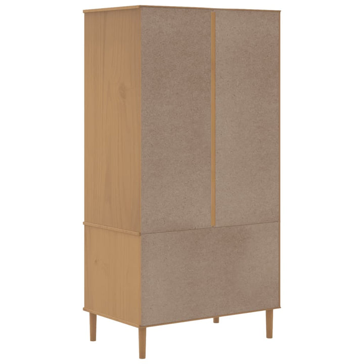 Kleiderschrank Senja Rattan-Optik 90X55X175Cm Kiefernholz