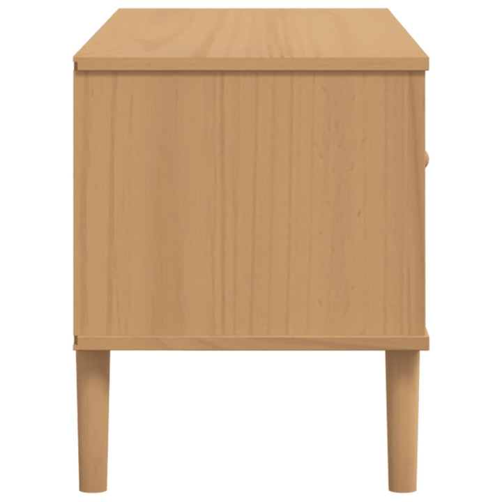 Tv-Schrank Senja Rattan-Optik 106X40X49 Cm Kiefernholz