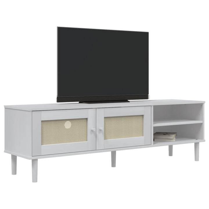 Tv-Schrank Senja Rattan-Optik 158X40X49Cm Kiefernholz