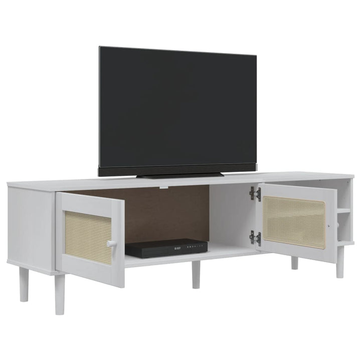 Tv-Schrank Senja Rattan-Optik 158X40X49Cm Kiefernholz