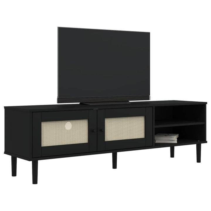 Tv-Schrank Senja Rattan-Optik 158X40X49Cm Kiefernholz