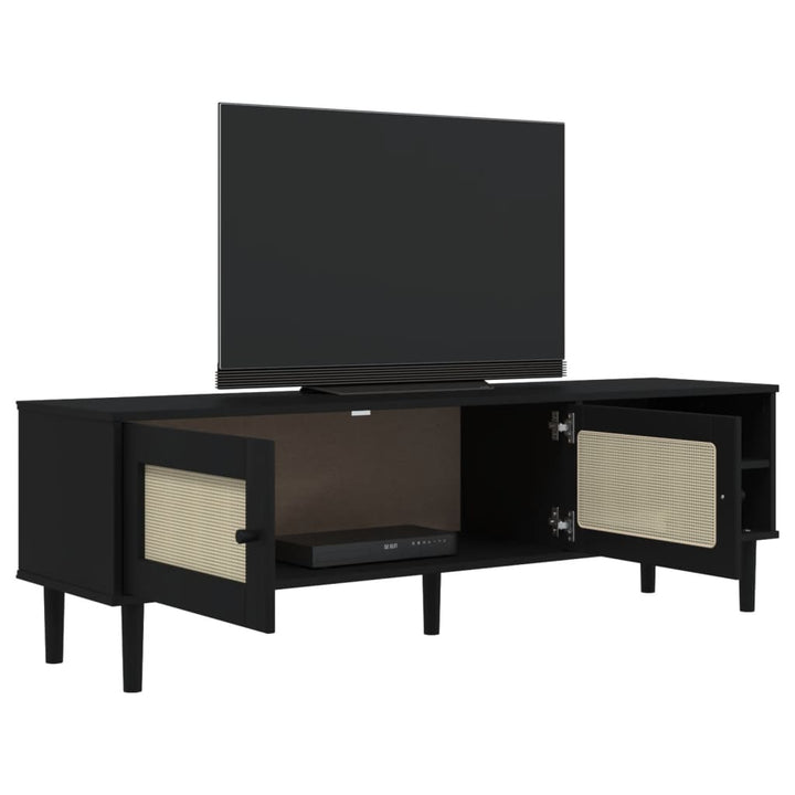 Tv-Schrank Senja Rattan-Optik 158X40X49Cm Kiefernholz