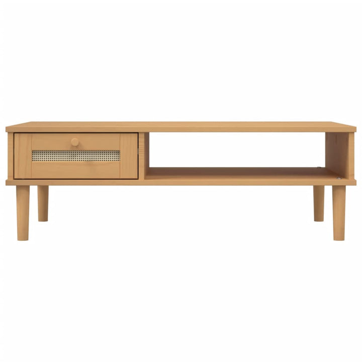 Couchtisch Senja Rattan-Optik 100X55X33 Cm Kiefernholz