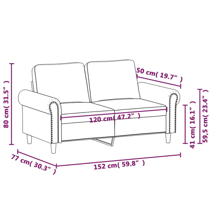 2-Sitzer-Sofa 120 Cm Kunstleder