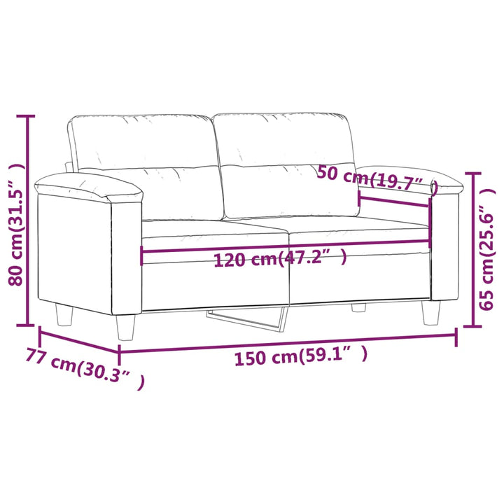 2-Sitzer-Sofa -Braun 120 Cm Kunstleder