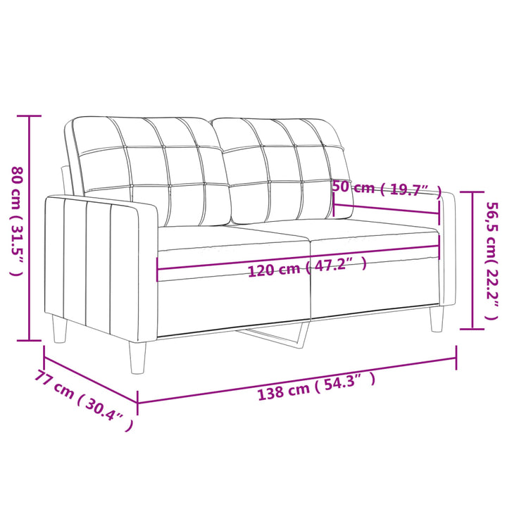 2-Sitzer-Sofa 120 Cm Kunstleder