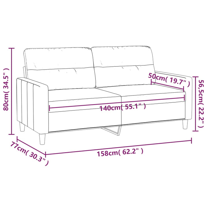 2-Sitzer-Sofa 140 Cm Stoff