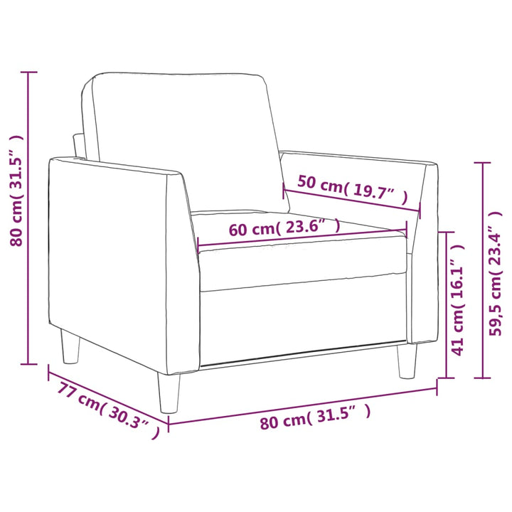 Sessel -Braun 60 Cm Kunstleder