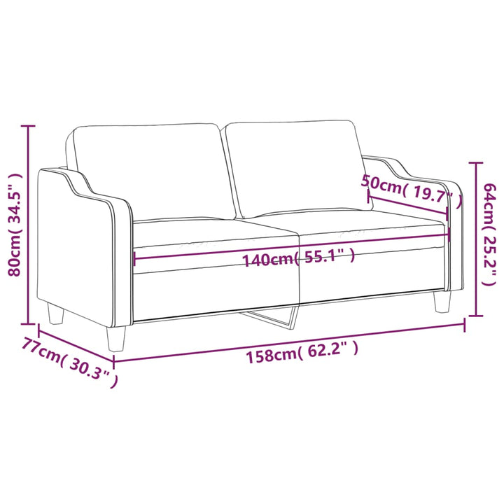 2-Sitzer-Sofa 140 Cm Stoff