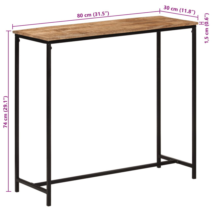 Konsolentisch 80X30X74 Cm Massivholz Mango Und Eisen