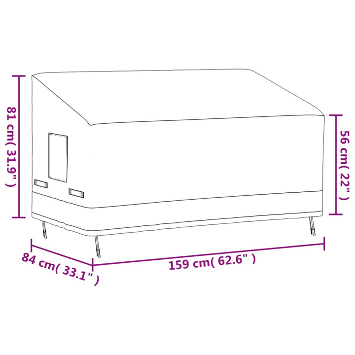 Abdeckung Für 3-Sitzer-Bank Beige 600D Oxford