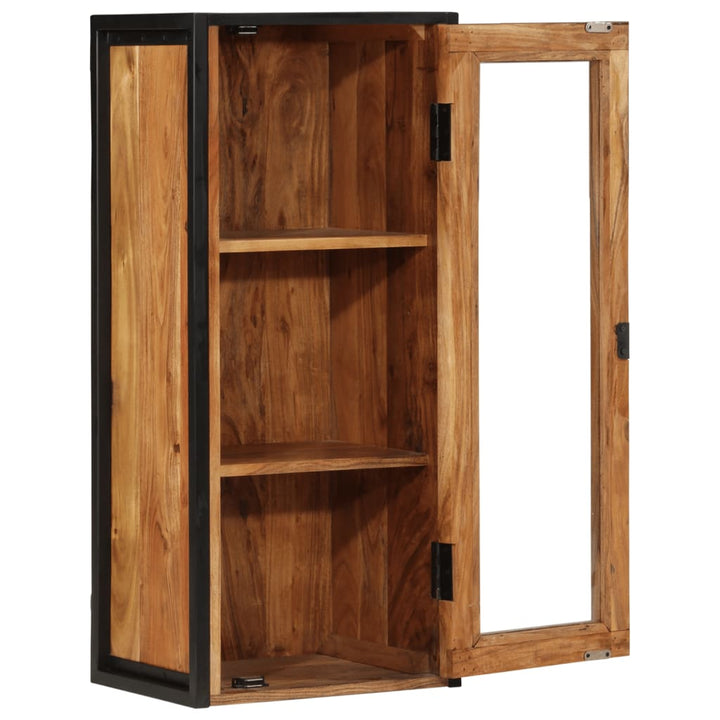 Bad-Wandschrank 40X30X90 Cm Massivholz Akazie Und Eisen