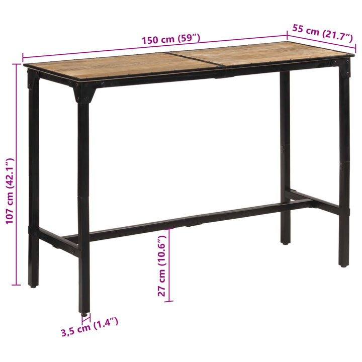 Bartisch Raues Massivholz Mango