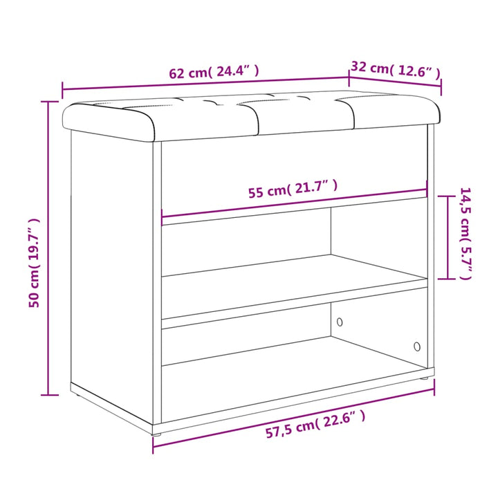 Schuhbank 62X32X50 Cm Holzwerkstoff