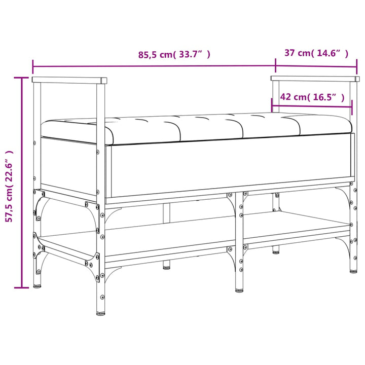 Schuhbank Sonoma-Eiche 85,5X42X57,5 Cm Holzwerkstoff