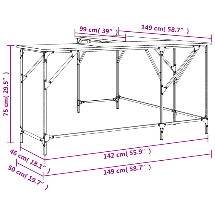 Schreibtisch 149X149X75 Cm Holzwerkstoff