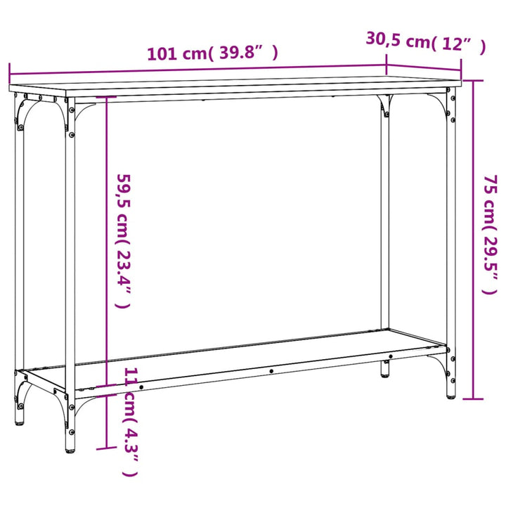 Konsolentisch 101X30,5X75 Cm Holzwerkstoff