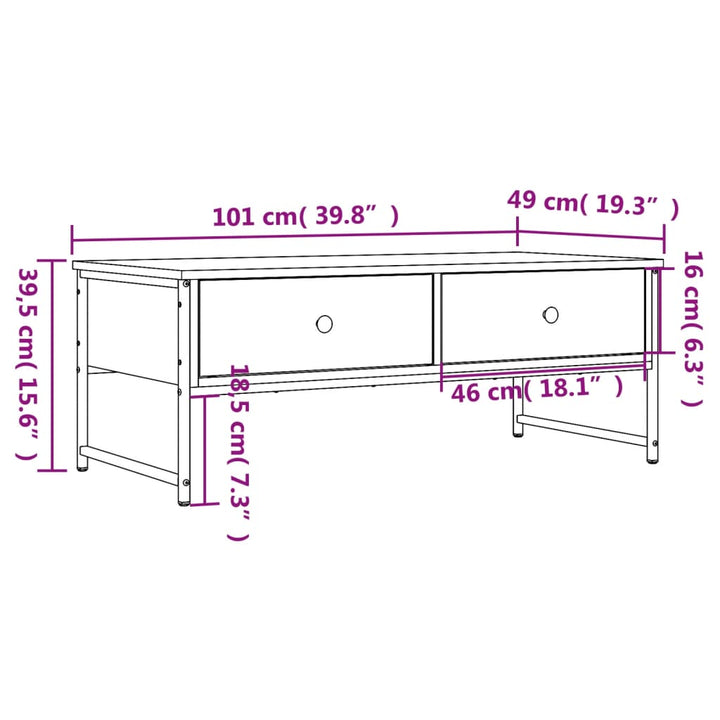 Couchtisch 101X49X39,5 Cm Holzwerkstoff