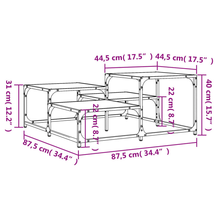 Couchtisch 87,5X87,5X40 Cm Holzwerkstoff