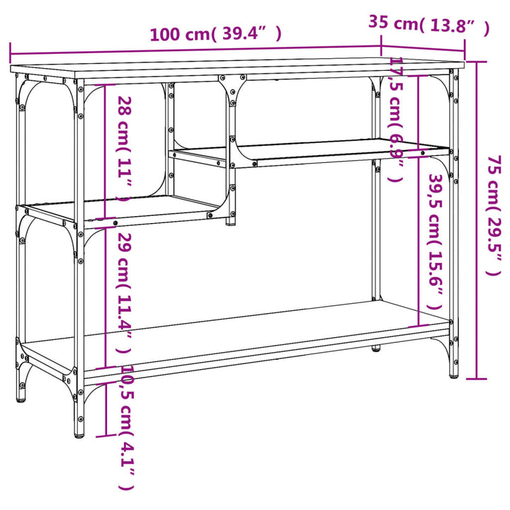 Konsolentisch Mit Ablagen 100X35X75 Cm