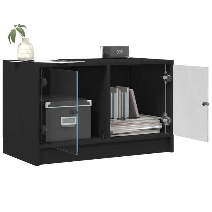 Tv-Schrank Mit Glastüren 68X37X42 Cm