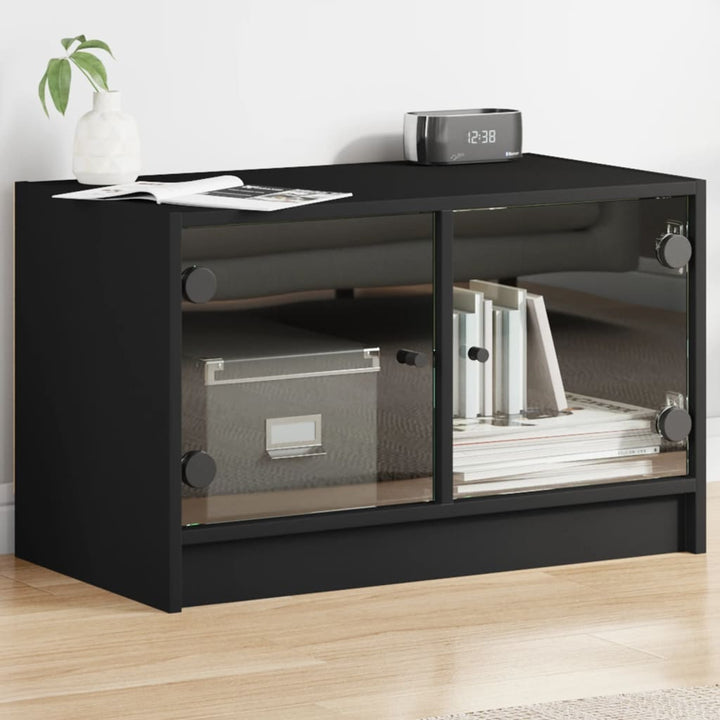 Tv-Schrank Mit Glastüren 68X37X42 Cm