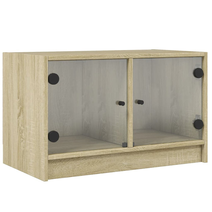 Tv-Schrank Mit Glastüren Sonoma-Eiche 68X37X42 Cm