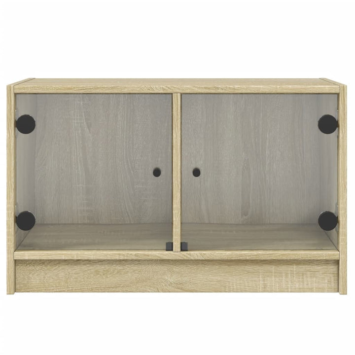 Tv-Schrank Mit Glastüren Sonoma-Eiche 68X37X42 Cm