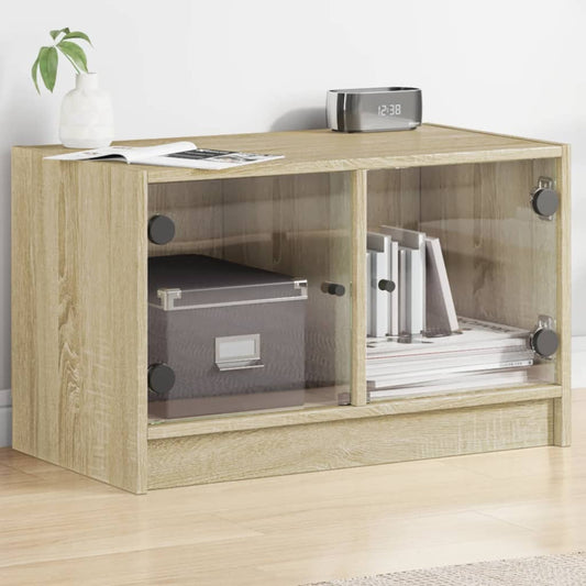 Tv-Schrank Mit Glastüren Sonoma-Eiche 68X37X42 Cm