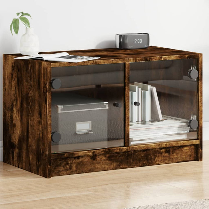 Tv-Schrank Mit Glastüren 68X37X42 Cm