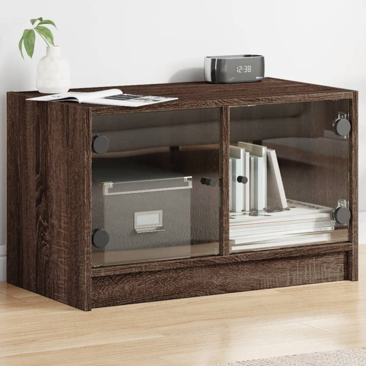 Tv-Schrank Mit Glastüren 68X37X42 Cm