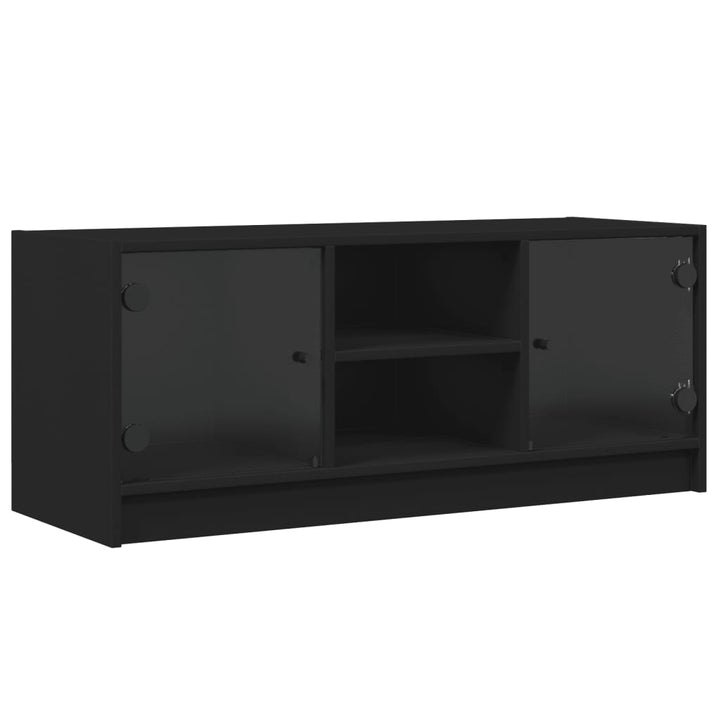 Tv-Schrank Mit Glastüren 102X37X42 Cm