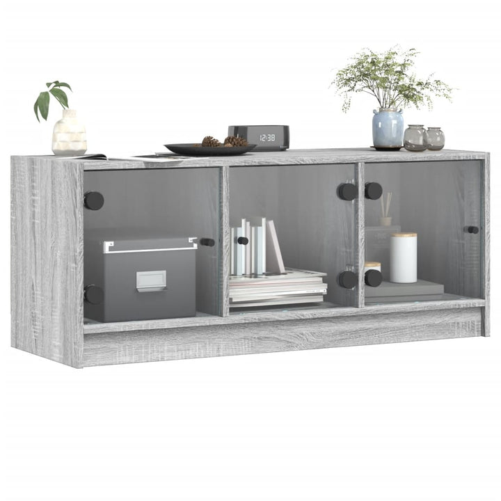 Tv-Schrank Mit Glastüren 102X37X42 Cm