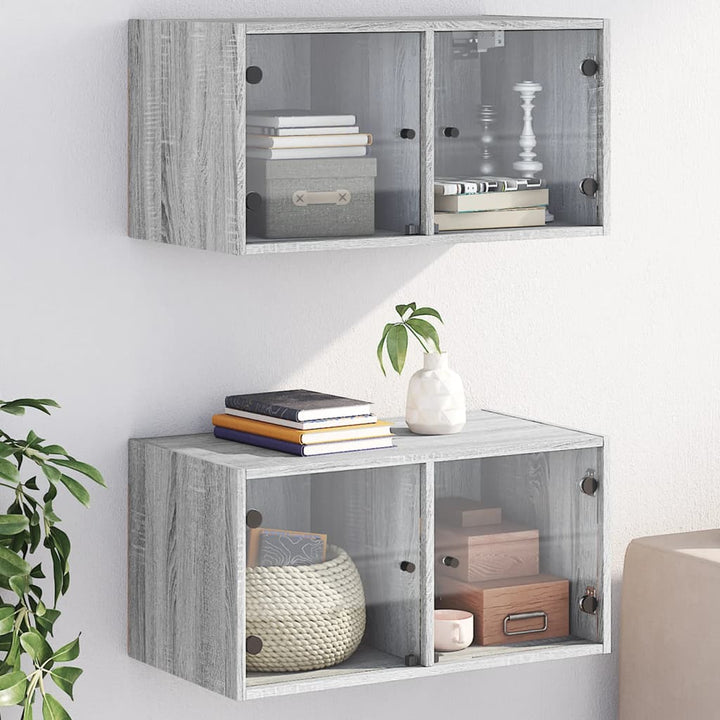 Wandschrank Mit Glastüren 68,5X37X35 Cm