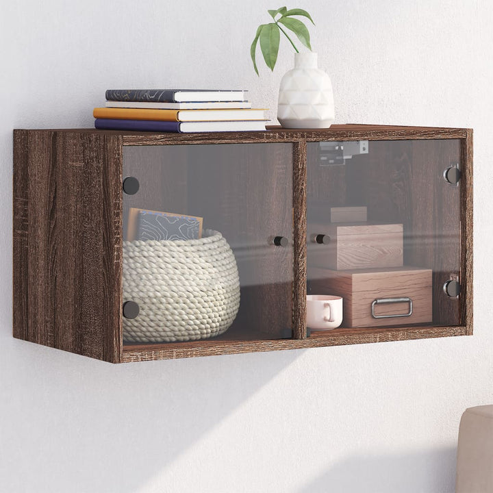 Wandschrank Mit Glastüren 68,5X37X35 Cm