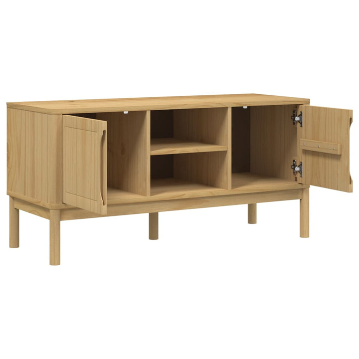 Tv-Schrank Floro 114X43X55 Cm Massivholz Kiefer