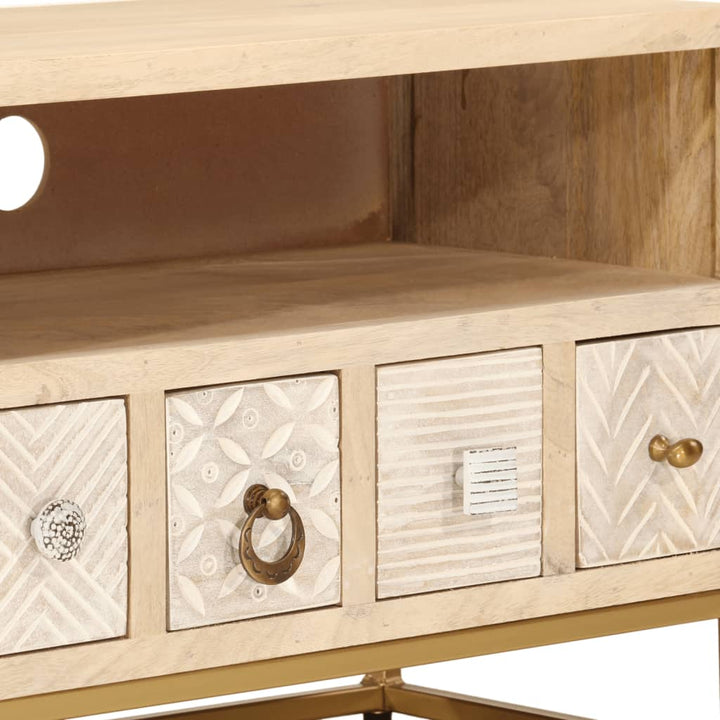 Tv-Schrank Massivholz Mango Und Eisen