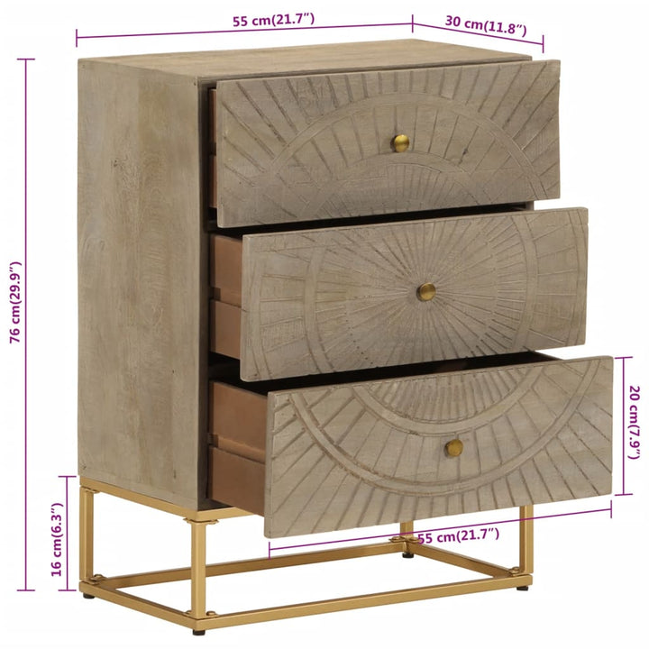 Kommode Massivholz Mango Und Eisen