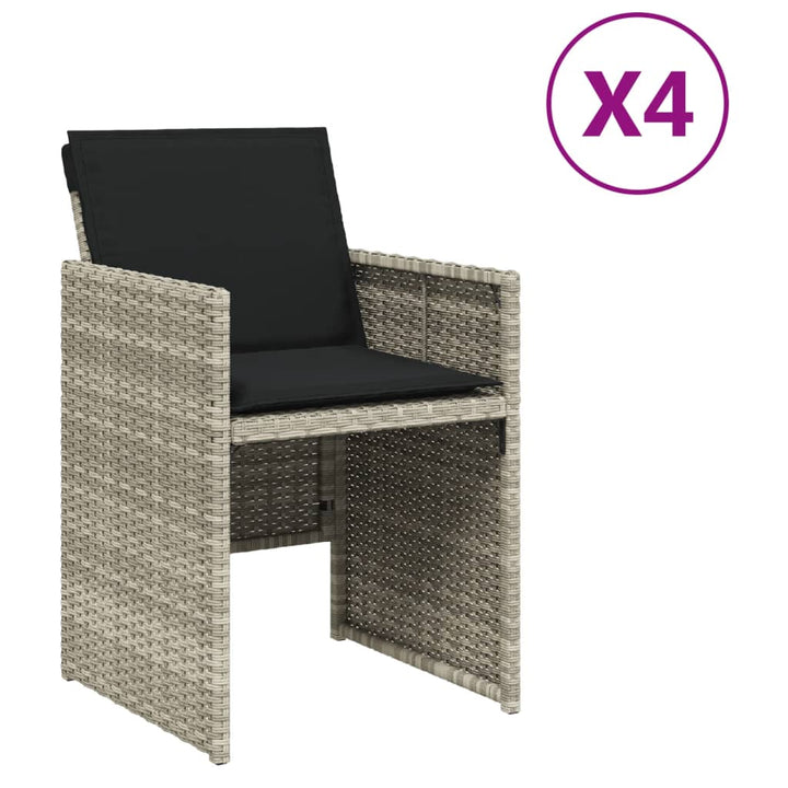 Gartenstühle Mit Kissen 4 Stk. Poly Rattan