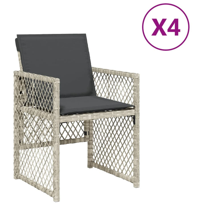 Gartenstühle Mit Kissen 4 Stk. Poly Rattan