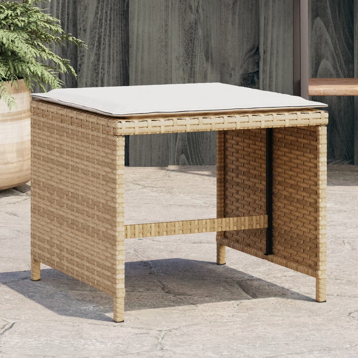 Gartenhocker Kissen 4Stk. Beigemischung 41X41X36 Cm Poly Rattan